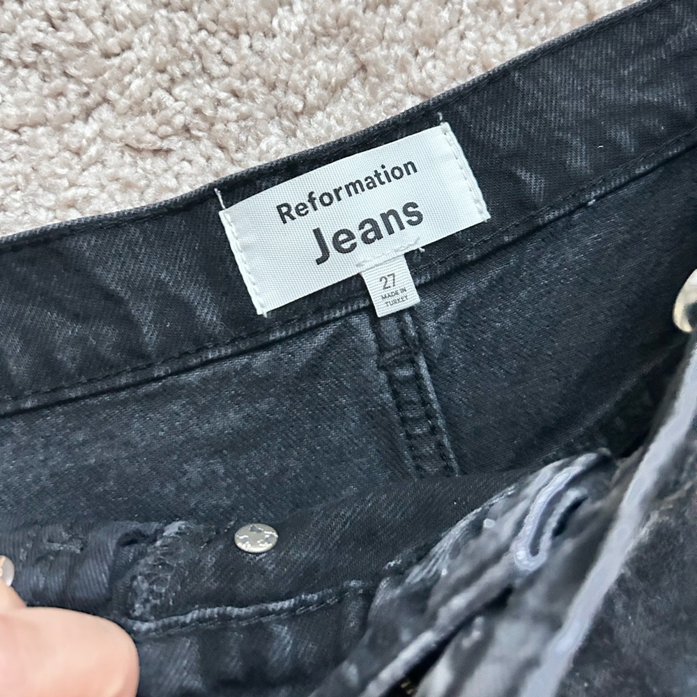 Reformation Black Denim long Skirt. 27 - Picture 11 of 16